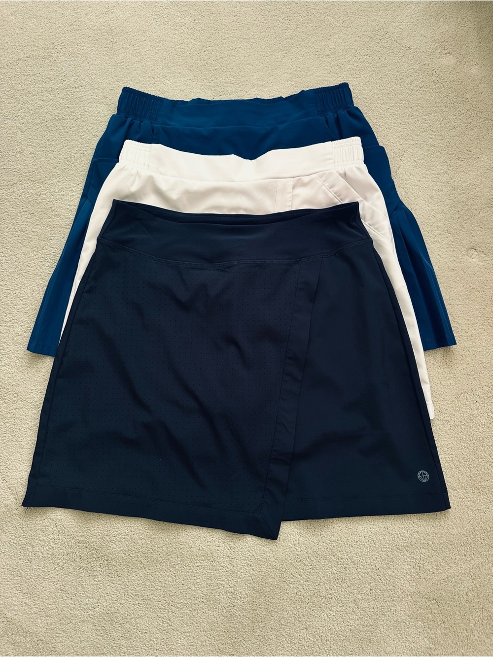 Mondetta Outdoor Project Navy, White & Back Athletic Skort Trio | Size Large